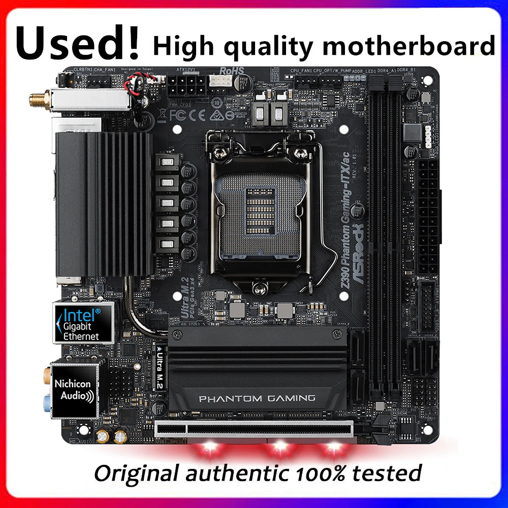 Z390 Phantom Gaming Per Asrock Z390 Phantom Gaming-Itx/Ac Scheda Madre Desktop Z390M Ddr4 Lga 1151 Scheda Madre Usata Originale