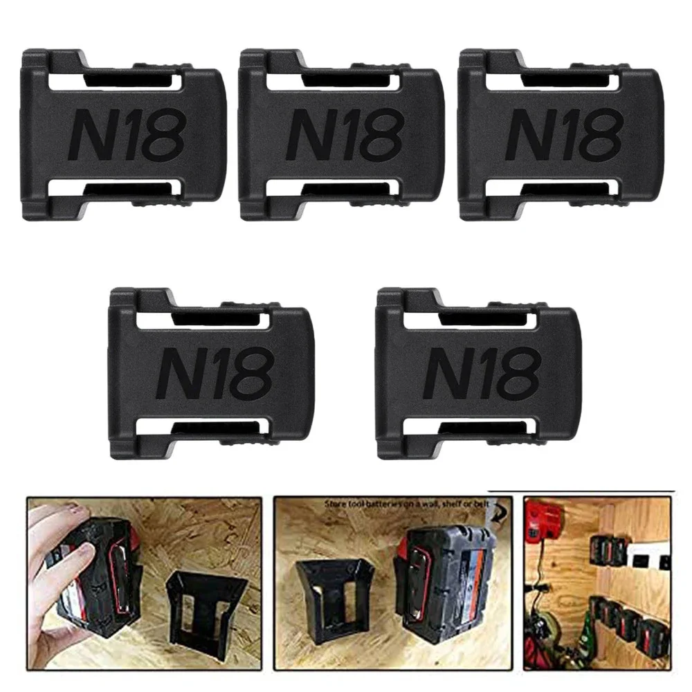 

2/5/10 pcs Battery Holder for Milwaukee Battery Mount Dock Holder Fit for Milwaukee 18V Mount Holder Cover Dock Clip