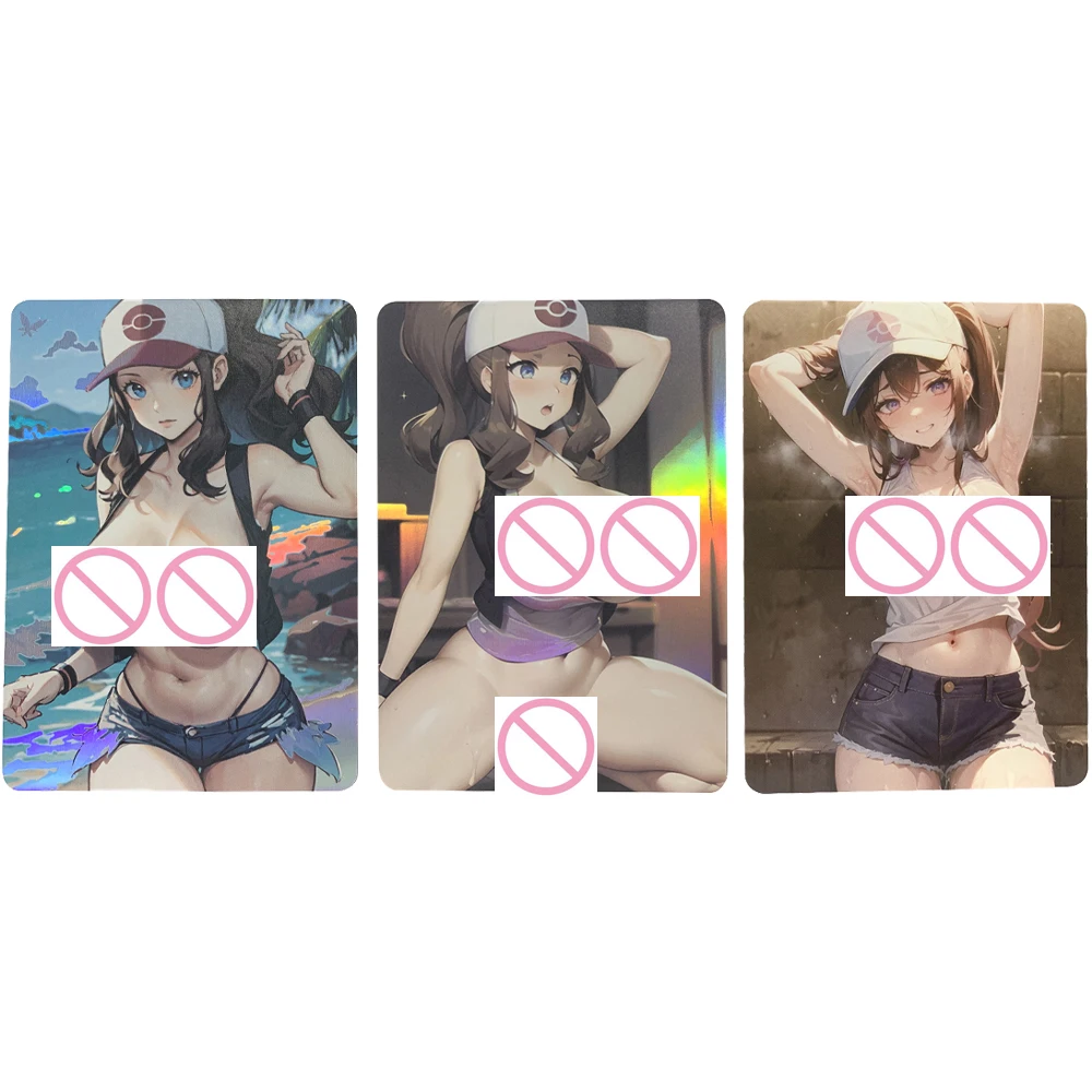 

Touko Sexy Nude Card Refractive Colorful Flash Anime Collection Card Big Breasted Beauty Anime Peripheral Gifts 63*88mm