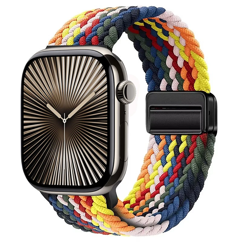 Nylon Braided Magnetic Loop Strap with Metal Accents