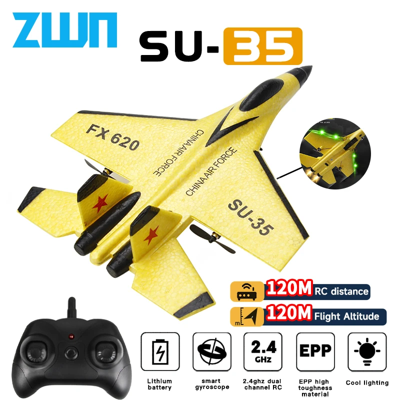 SU35 RC Plane 2.4G With LED Lights Aircraft Remote Control Flying Model