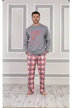 Plaid and Printed Design Male Pajamas Suit Pajama Sets Pyjamas Pajamas Sleeper Pajamas Mens Pyjamas Paj138400825 tanie i dobre opinie TR (pochodzenie)