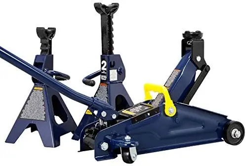 

Hydraulic Trolley Floor Jack Combo with 2 Jack Stands, 2 Ton Capacity (T82001)