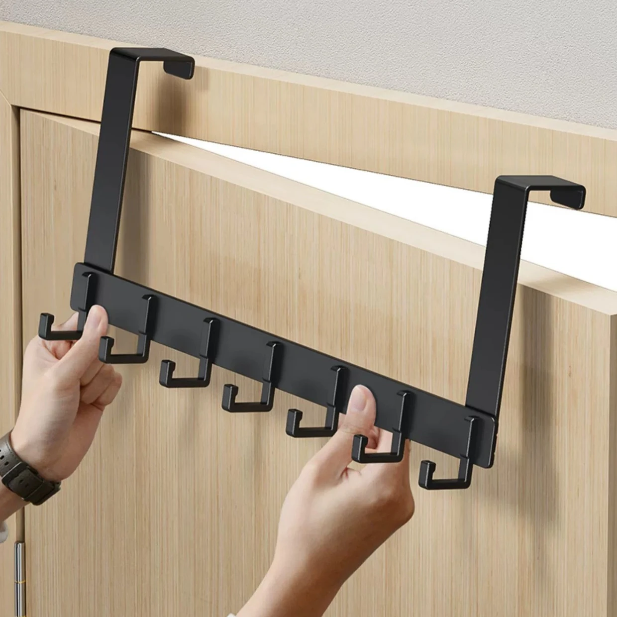 Storage Hooks Over The Door 6/7/8 Hooks Clothes Coat Hat Towel Hanger Home Organizer Rack Bathroom Kitchen Accessories Holder