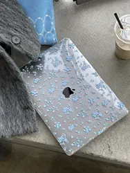 Blue Healing Gentle Flower Laptop Case - Elegant and Protective Cover with Touch Bar ID for Pro16 M5M4M3M2M1 (Only Case A)