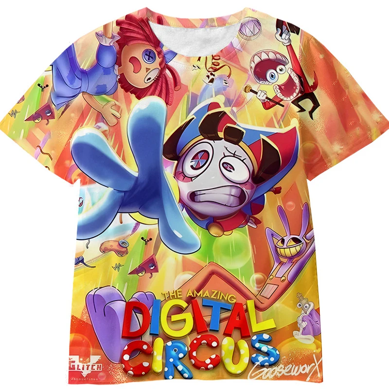 THE AMAZING DIGITAL CIRCUS Tshirt For Men Women Short Sleeve Summer Kids T-shirts Boys Girls Shirt Cartoon Tops Boy Girl T-shirt