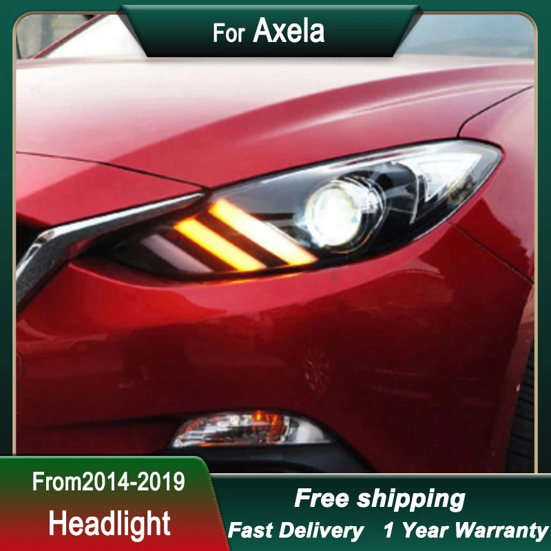 

Car Head lamp for Mazda 3 Axela 2014-2019 Upgrade to Mustang style LED Headlight DRL Dynamic Signal Head Lamp Headlamp Accembly