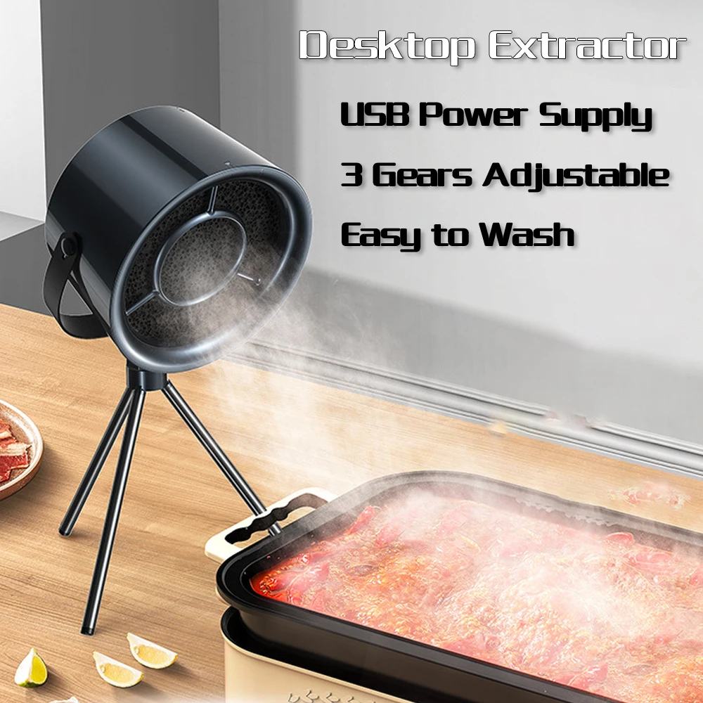 

Portable Exhaust Fan Range Hoods New USB Desktop Small Kitchen Hood Extractor Barbecue Large Suction Cooker Hood
