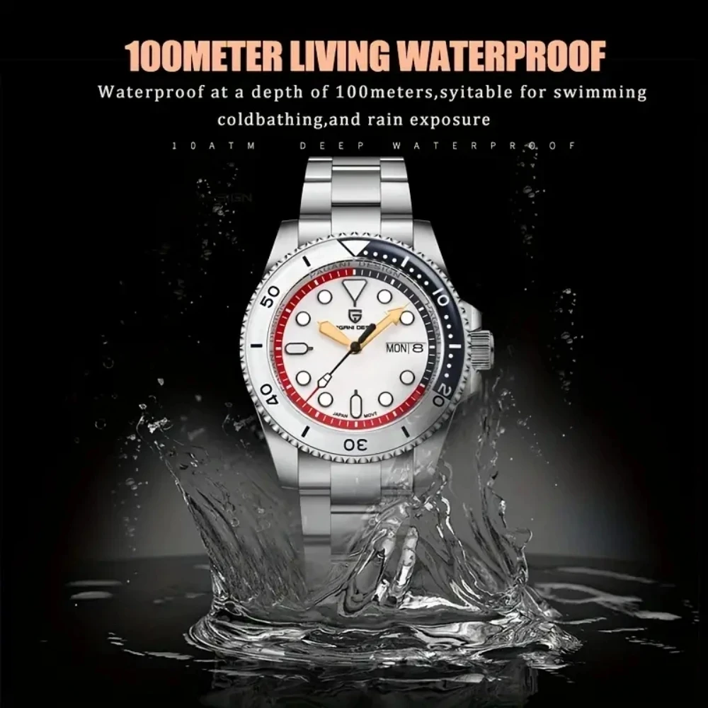 PAGANI DESIGN New Men's Mechanical Wristwatches Luxury Automatic Watches Week Date NH36 100M Waterproof Reloj Hombre PD1726