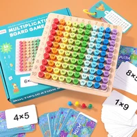 Kids Montessori Educational Wooden Toys Baby Math Toys 99 Multiplication Table Math Arithmetic Teaching Aids for Children Gifts 2