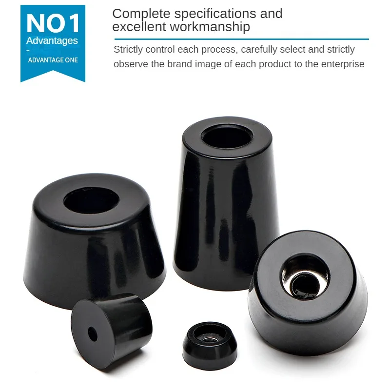 Non-Slip Black Rubber Furniture Feet – Shock Absorbing Floor Protectors