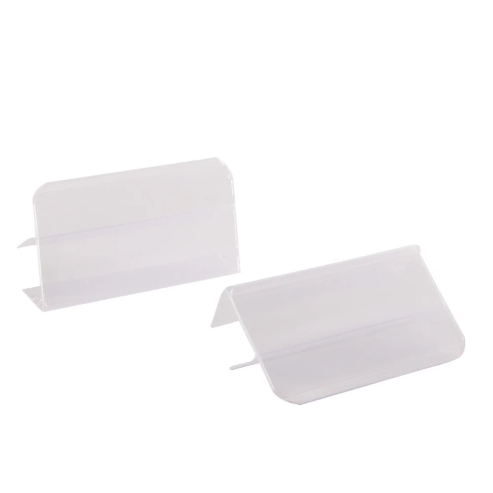 4x8mm Clear Plastic Shelf Label Holder, Shelf Sign And Ticket Holder, Clips On To Shelves With Thickness 20-25mm Gripper