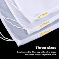 100Mesh Nylon Milk Filter Bags Reusable Soy Yogurt Tea Beer Coffee Oil Food Filter Net Drawstring Kitchen Strainer Bag Colander 6