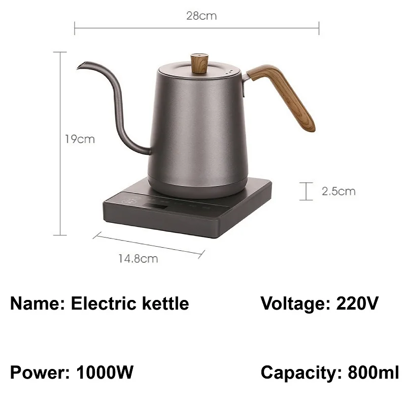 Hervidor de agua eléctrico de 110V/220V, tetera de Café Manual con cuello  de cisne, boca