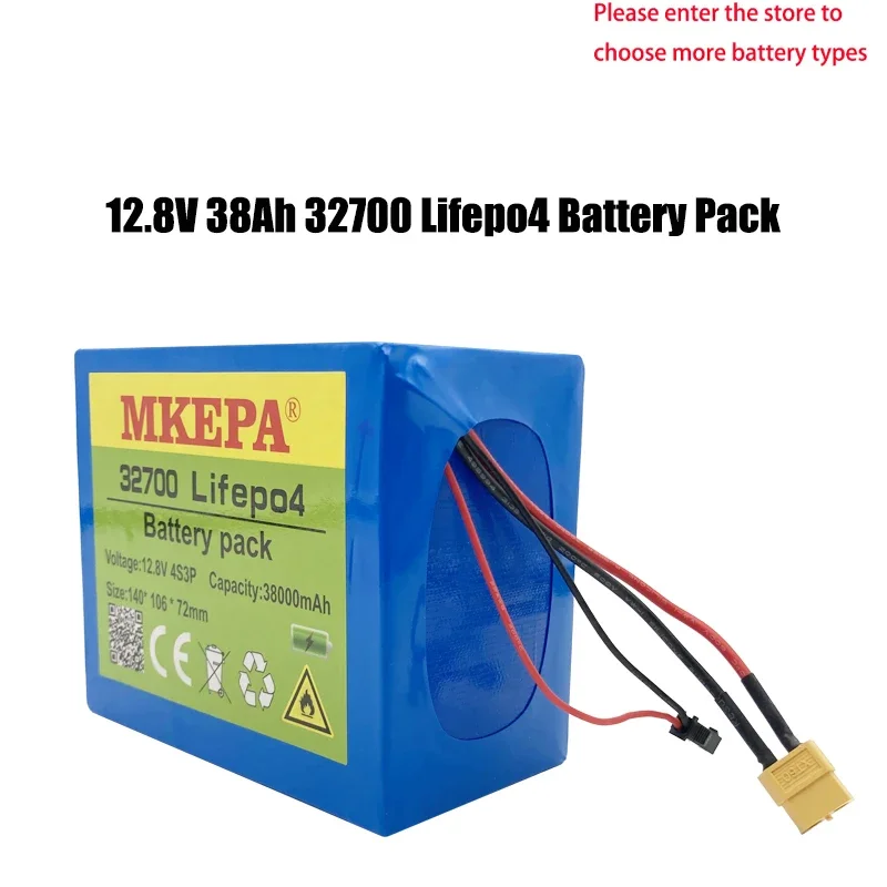 

12.8V 38Ah 32700 Lifepo4 Battery Pack 4S3P With 4S 40A Maximum 100A Balanced BMS 14.6V Electric Boats Scooter 12V UPS Toys car