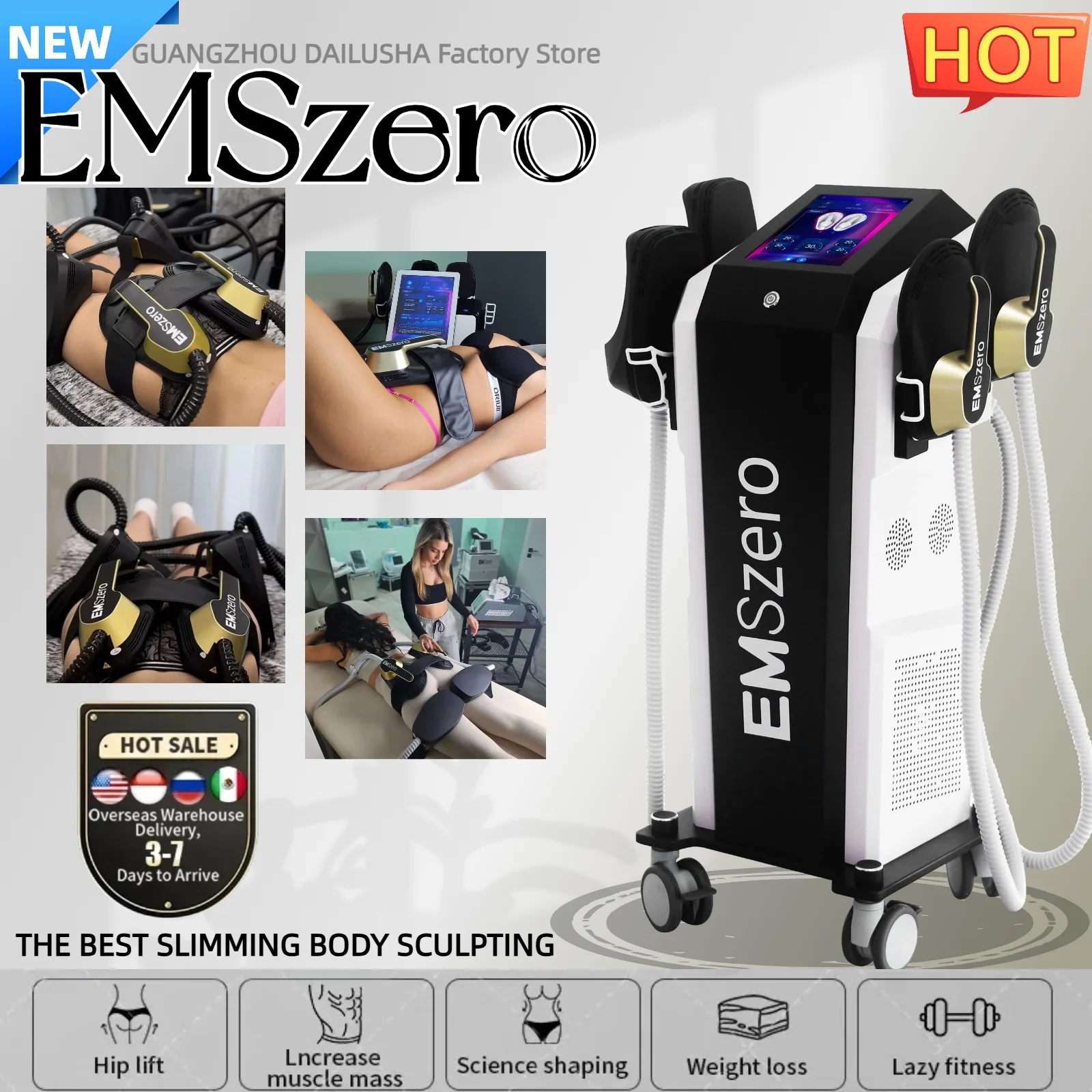 EMSzero HIEMT RF Pulso de vibración de alta intensidad Masaje electrónico para dar forma al cuerpo Masaje muscular