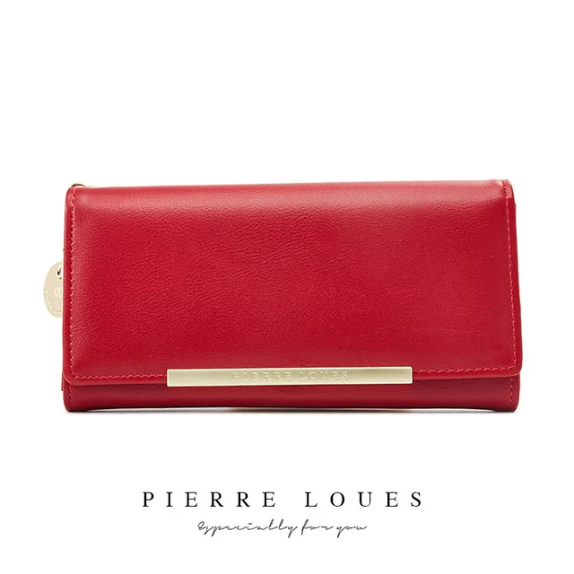 YIZHONG Leather Luxury Wallet for Women Many Departments Women Wallets Card Holder Purse Female Purses Long Clutch Carteras red