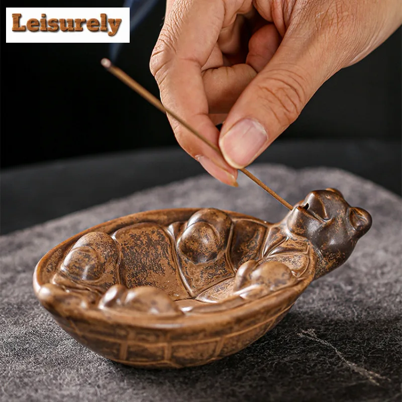 Turtle Plate Incense Holder Vintage Mist Smoking Steamers Incense Burners Aromatherapy Censer Tea Items Accessories Ornaments