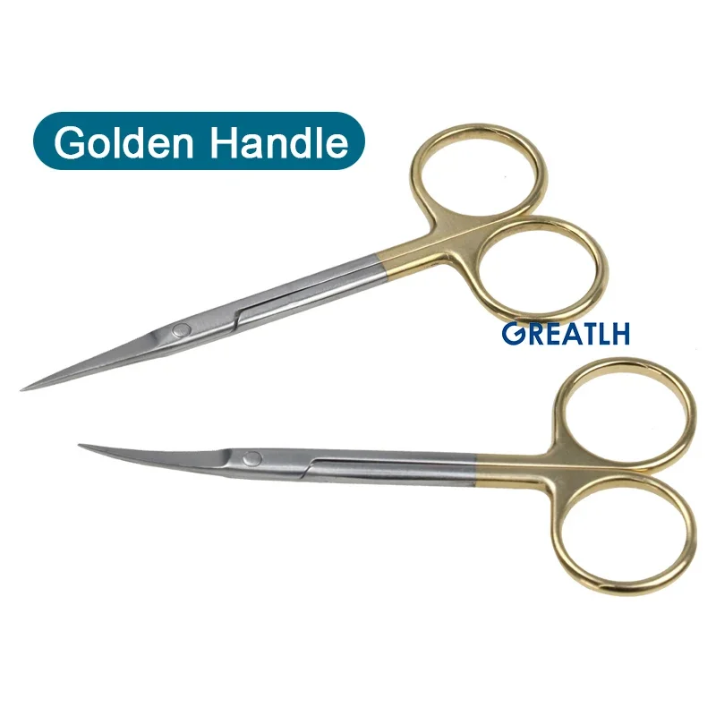 Ophthalmic Microsurgical Scissors Ophthalmic Surgical Instruments Curved Straight Head Serrated Scissors Eye Surgical Tool Ophthalmic Instrument