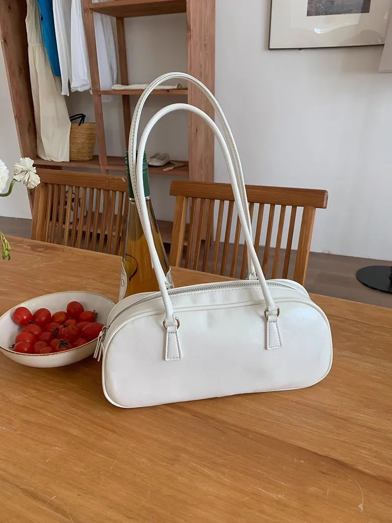 2024 Korean New Niche Design Ballet Style Portable Women's Handbag Fashion Trend Versatile Silver Single Shoulder Underarm Bag