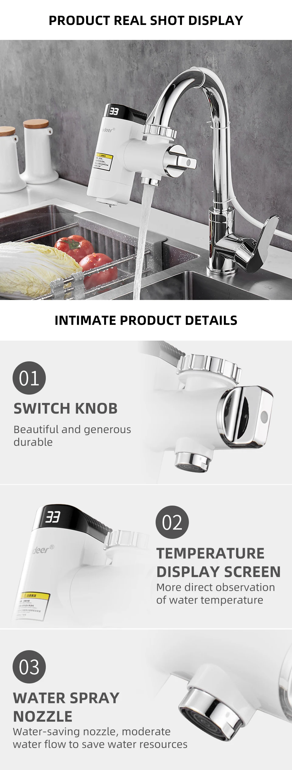 de aquecimento instantâneo, Adaptador instantâneo para torneira,