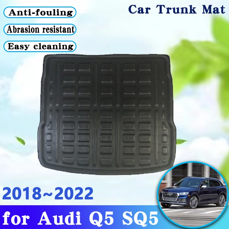 

For Audi Q5 Accessories SQ5 FY MK2 2018~2022 Car Trunk Floor Mat Waterproof Rear Boot Cargo Liner Tray Carpet Storage Pad 3D EVA
