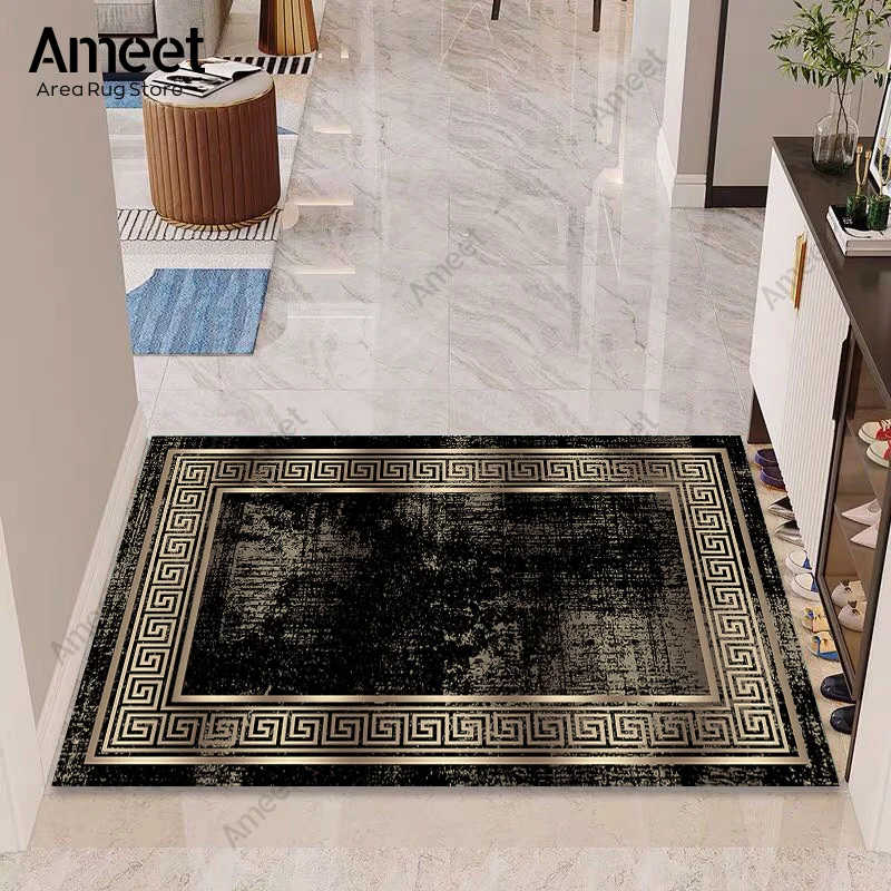 Carpet Long Gold And Black Kitchen Mat Accessories Luxury Home Decor Room Area Rug Non-slip Hallway Runner Carpet Corridor Mat images - 6