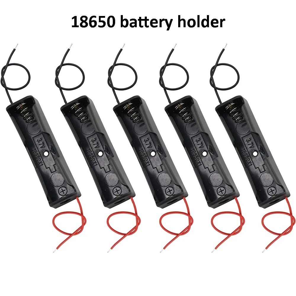Portable 18650 Battery Storage Case with Wire Leads for DIY Power Bank Projects 10pcs Slot Container Battery Holder Box