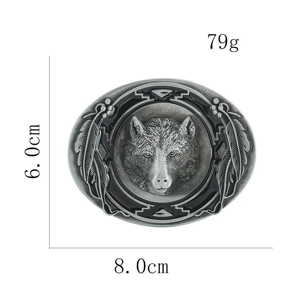 Retro Alloy Wolf Head Belt Buckle Cool Fashion Animal Ground Wolf Western Cowboys Waistband Buckle for Men\'s Jeans Accessories