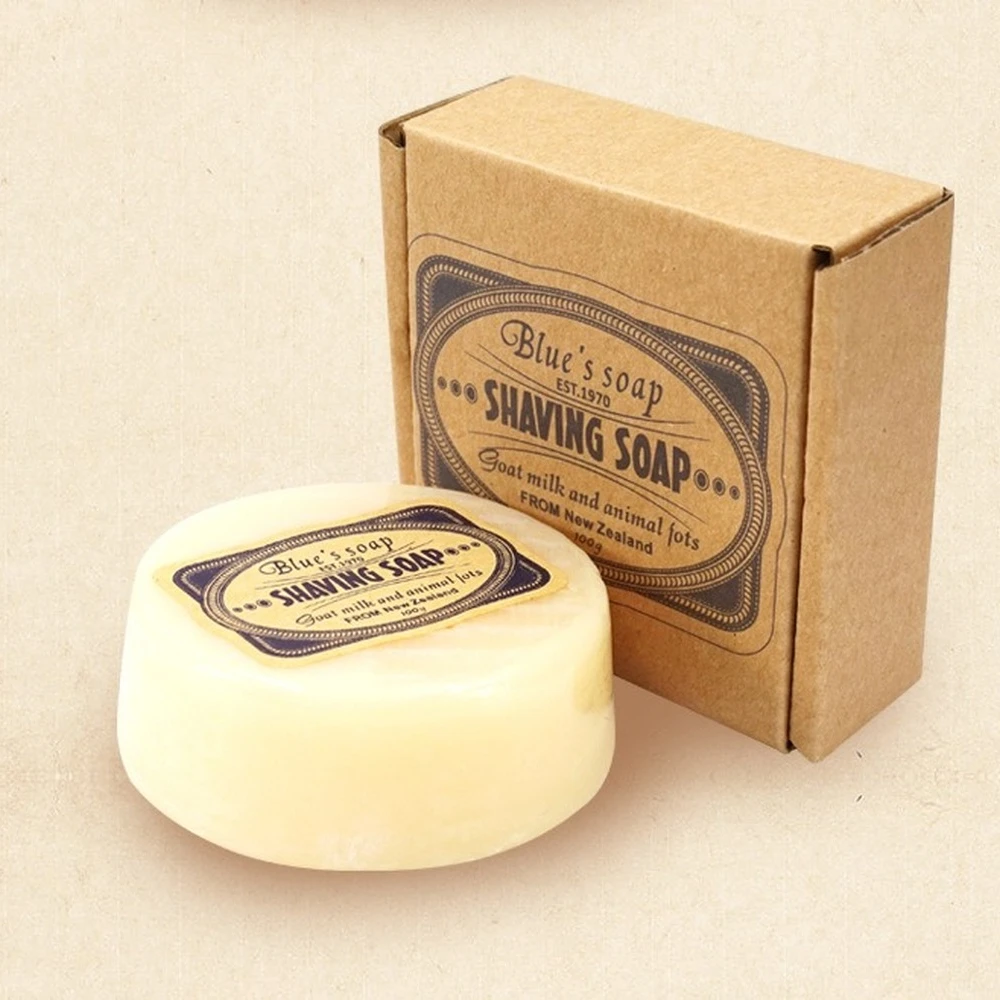 Shaving Cream Soap Men Mustache Facial Care Goat Milk Beard Removal 100g