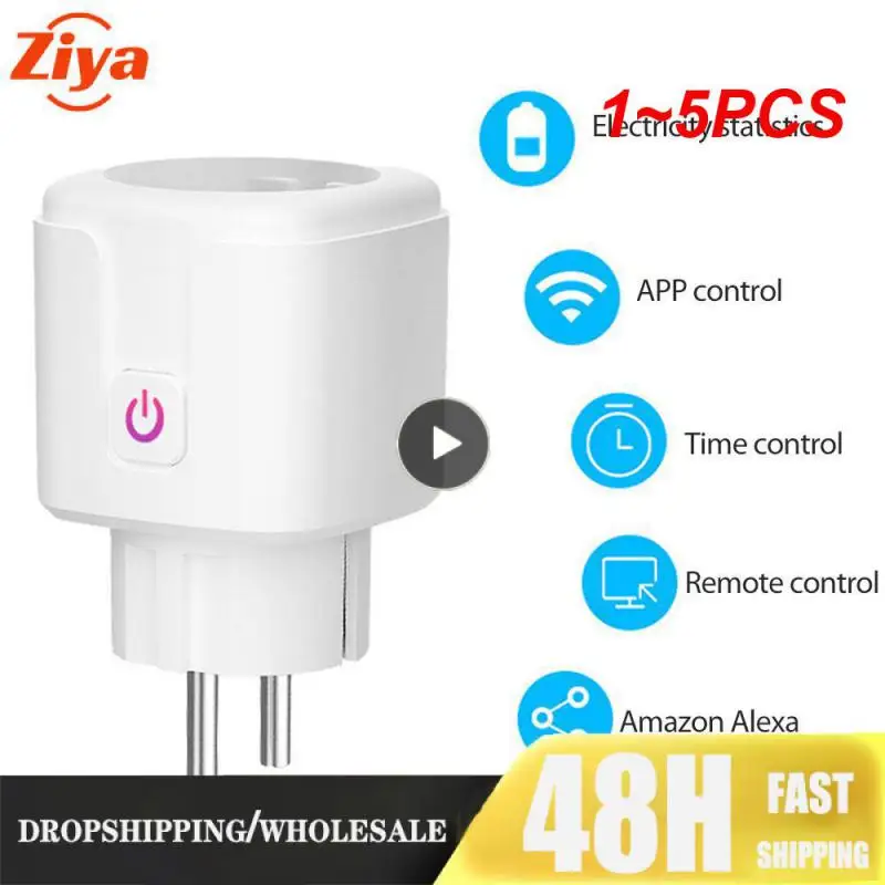 

1~5PCS Smart WiFi Plug Adaptor 16A Remote Voice Control Power Monitor Socket Outlet Timing Function work with Alexa Home