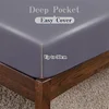 Organic Bamboo Bed Fitted Sheet Solid Color Silky Bed Cover Luxury Mattress Cover with Rubber Band Double Queen Size Customized 4