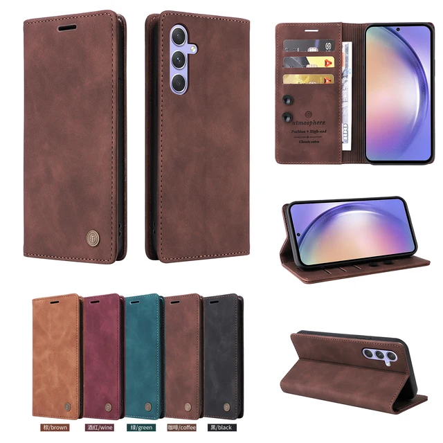 Coque de téléphone portefeuille en cuir de luxe, étui à rabat pour Samsung Galaxy A56 A36 A26 A16 A55 A35 A25 A15 A05 A05S A07 A17 1