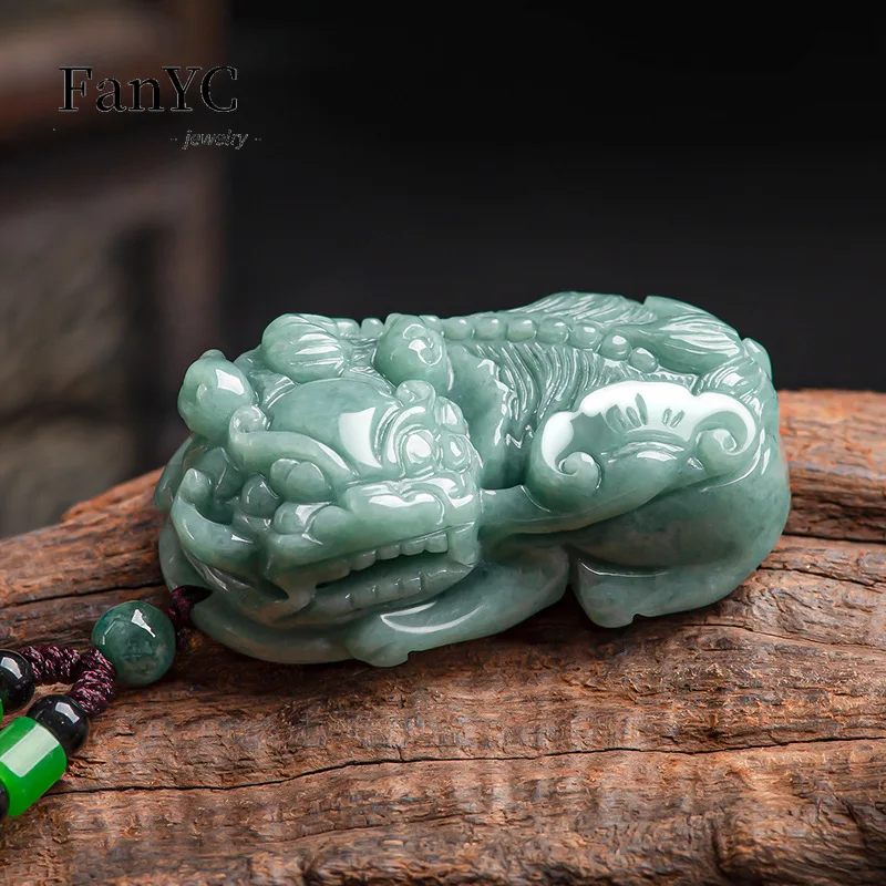 

Authentic Myanmar Jade King Pixiu Pendant Three-dimensional Carving Exquisite Luxury Men's and Women's Necklace Jewelry Gifts