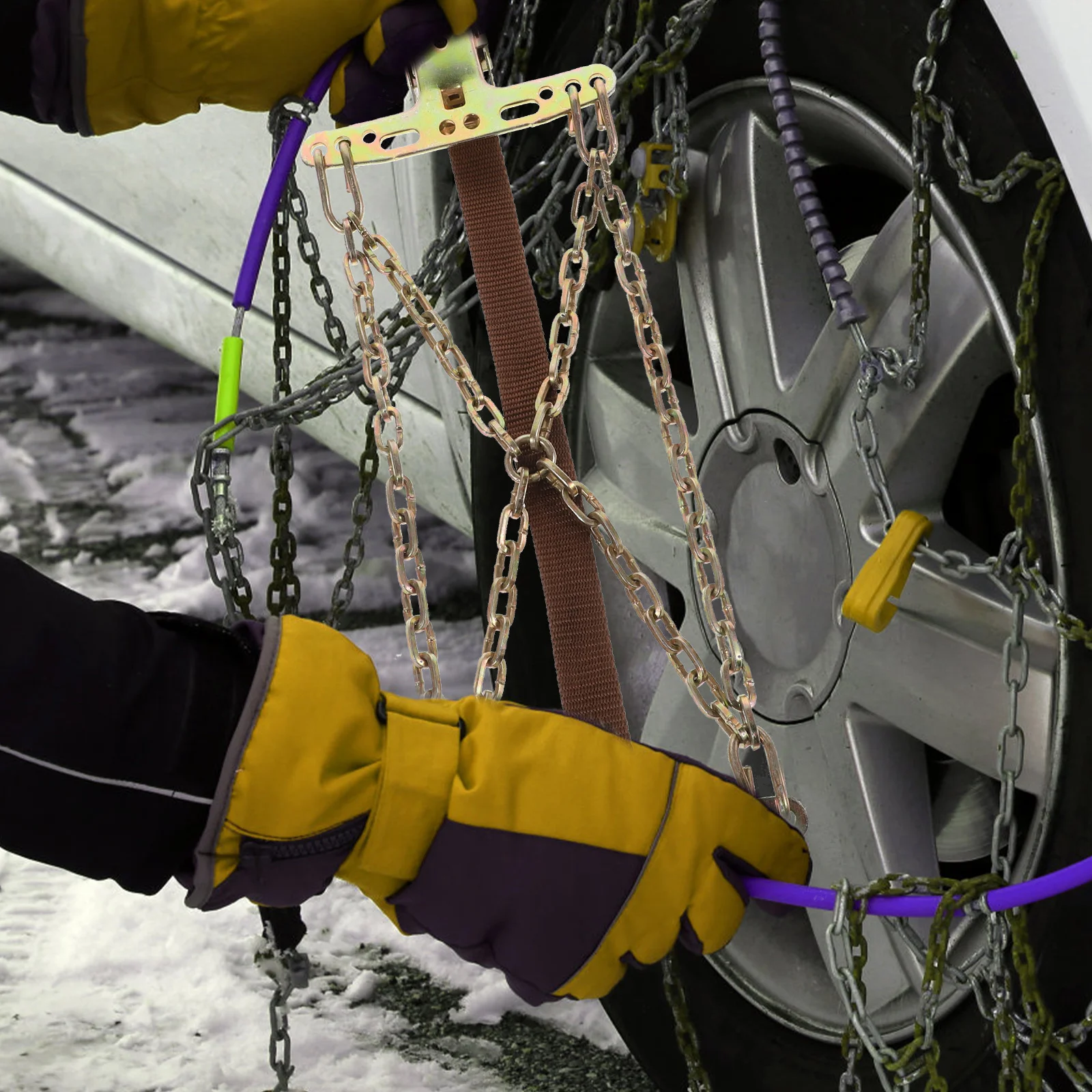 Wear-resistant Steel Chain Metal Anti-skid Snow Chains Snowy Road Tire Performance