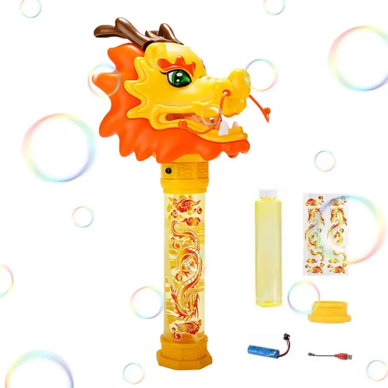 

Animal Bubble Wand Chinese Dragon Design Party Automatic Bubble Maker Toys Upgrade Bubble Blower Summer Outdoor Backyard Toys