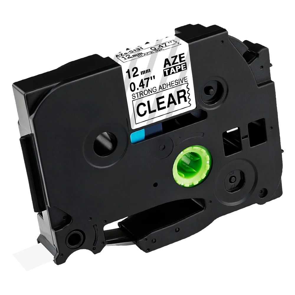 Versatile Label Tape for Brother P-Touch Label Machines, Black on White, 12mm
