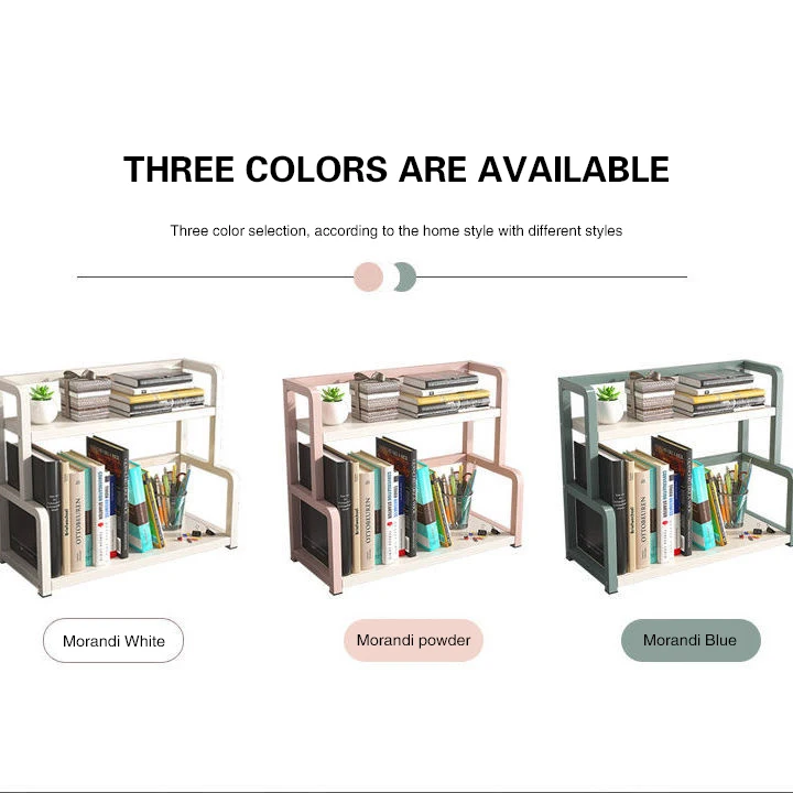 Two Tiered Bookshelf Table Simple Small Storage Bookshelf Desktop Storage Rack Desktop Rack Seasoning Rack