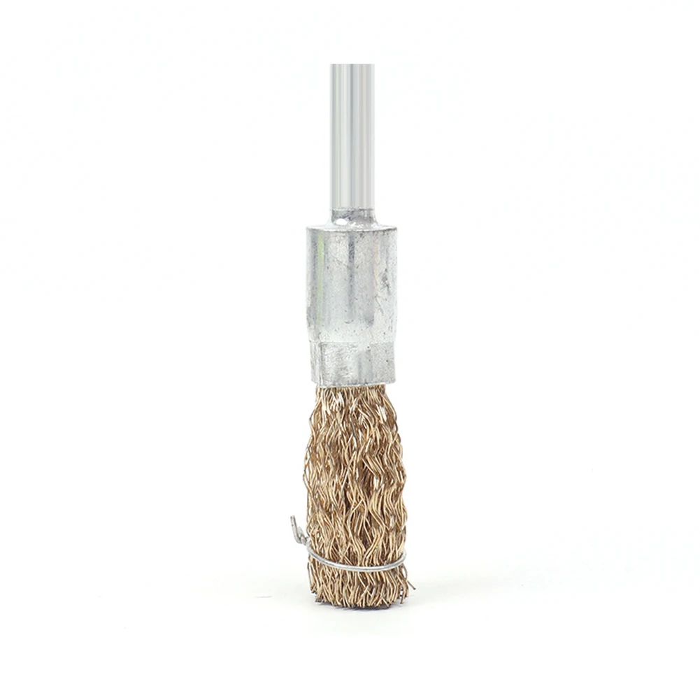 Heavy Duty 6mm Shank Copper Plating Stainless Steel Wire Wheel Brushes Suitable For Aviation And Petroleum Industries (5 Pack) 4