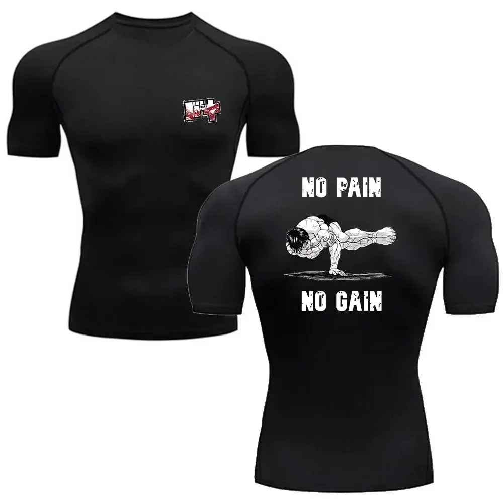 Sports Tight T-shirt Anime Men's Compression Tshirt Fitness Sport Running Tight Gym TShirts Athletic Quick Dry Summer Tops Tee 3
