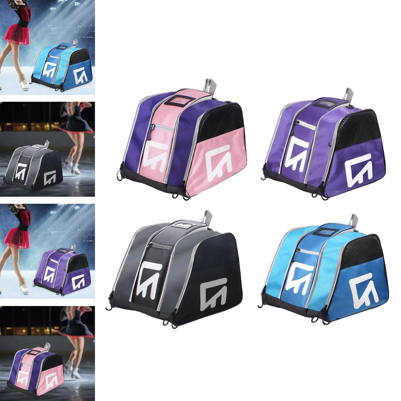 Ice Skate Bag Carry Bag Skating Shoes Bag Breathable Ice Skating Backpack Roller Skating Bag for Hockey Figure Inline Speed