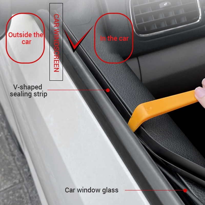 Enhanced Car Door Window Weatherproof Seal Strip - Noise Reduction & Insulation Rubber Strip