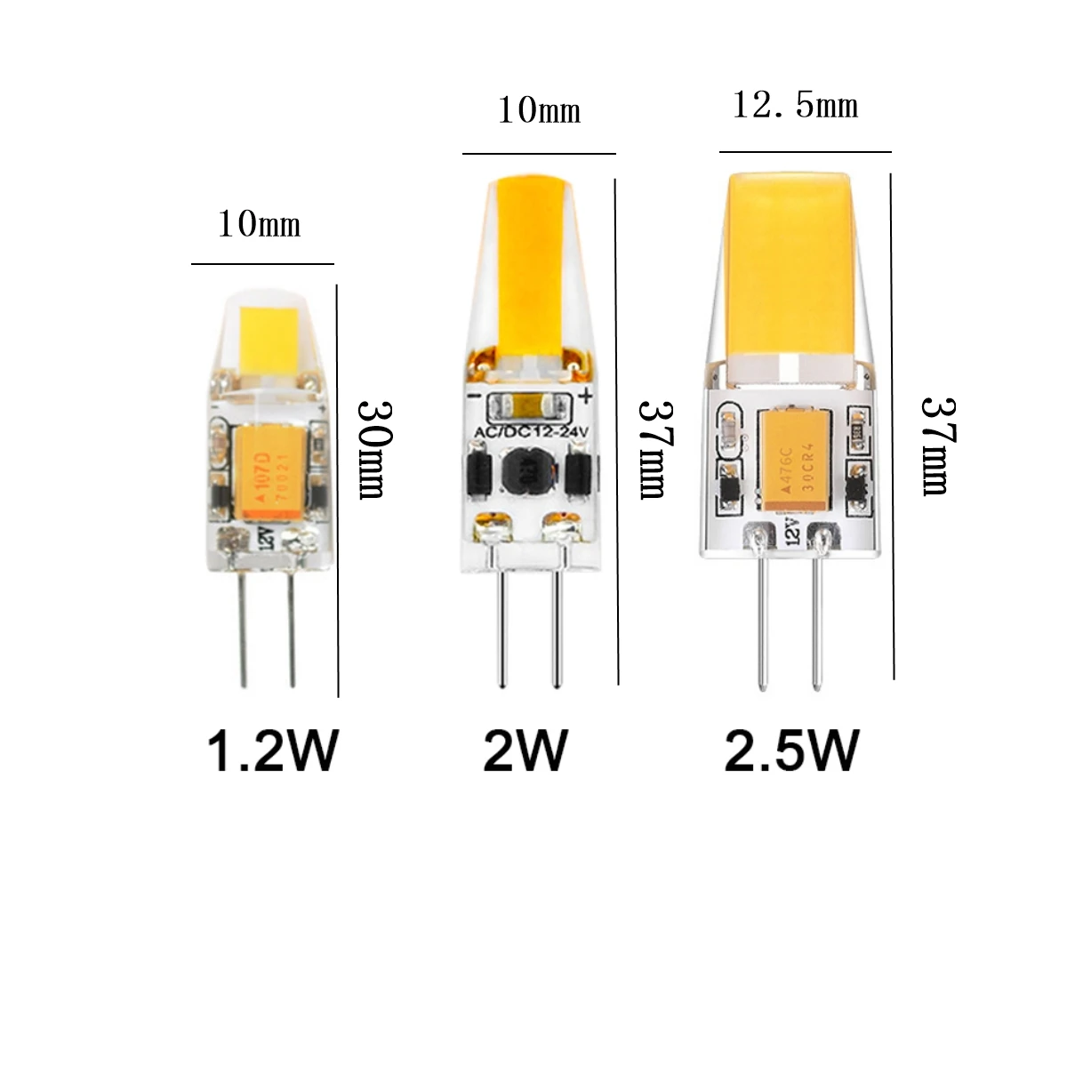 5PCS 공장 직접 LED 미니 전구 AC/DC12V 옥수수 램프 1W 2W 3W 4W G4 크리스탈 샹들리에에 대 한 슈퍼 밝은 따뜻한 흰색 빛