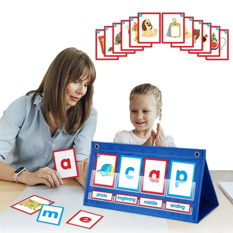 

Word Building Pocket Chart Spelling Games Tabletop Pocket Chart Spelling Puzzles For Kids Montessori Preschool Education
