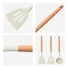 Wooden Handle Silica Gel Spatula High Temperature Pot Spatula Home Cooking Spoon Frying Spatula Silica Gel Kitchen Tools 6