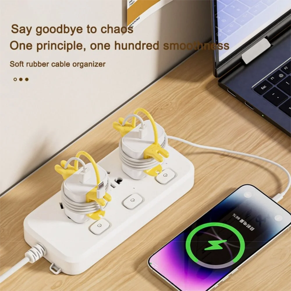 창의적인 재사용 가능한 충전기 코드 홀더, 가볍고 휴대 가능한 케이블 타이, 고정 와이어 정리기, 데이터 케이블 고정 보관 케이블