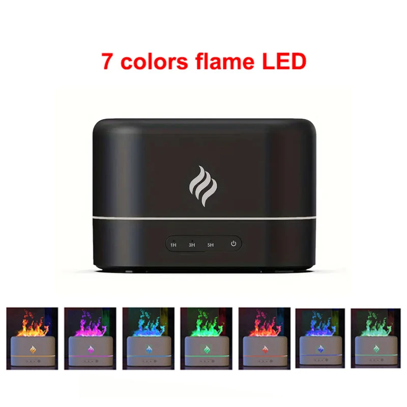 7 colors Fire Flame Air humidifier Cool Mist Usb Led change color Aroma Essential Oil Diffuser h2o air humidifier Room Freshener 6