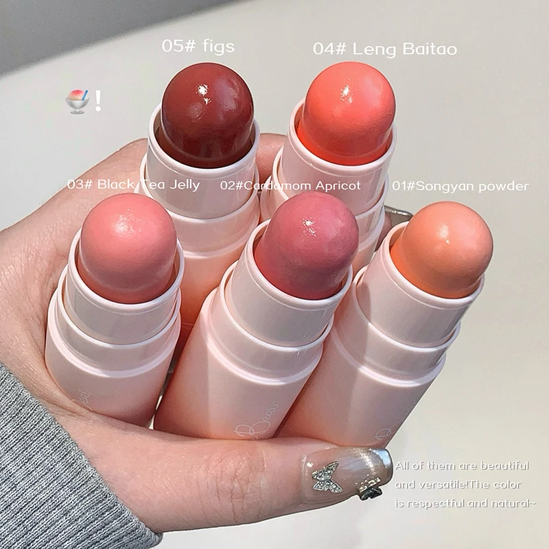 Gege Bear Soft Matte Blush Stick Moisturizing Natural Matte Tender Eeasy To Blend Rouge Stick_voghion.com
