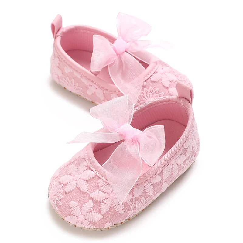 Cute lace 0-18M baby girl princess shoes moccasins moccas shoes butterfly flower decoration soft sole anti slip for children