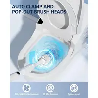 Electric Toilet Brush and Holder Set, 8 in 1 Cleaning Kit with 8 Replaceable Brushes, Hard Nylon and Soft Silicone Brushes, 6 Re 2